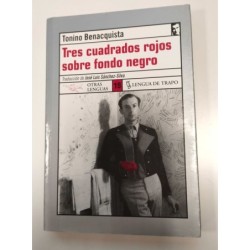 Tres cuadrados rojos sobre fondo negro